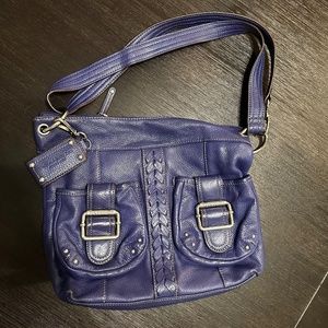 Tignanello Ladies Leather Handbag Royal Blue/Purple